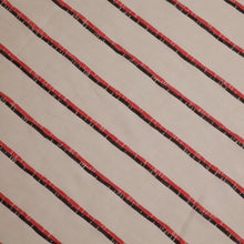 Load image into Gallery viewer, Cotton Linen Double Stripe Print Deadstock  - Red
