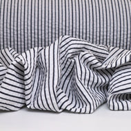 Cotton Lurex Seersucker Stripe Deadstock - Black