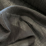 Washed Linen Crinkle Gauze - Khaki