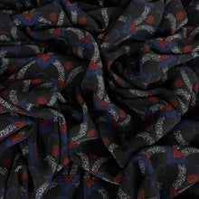 Load image into Gallery viewer, Textured Polyester Crepe Print - Morse Code
