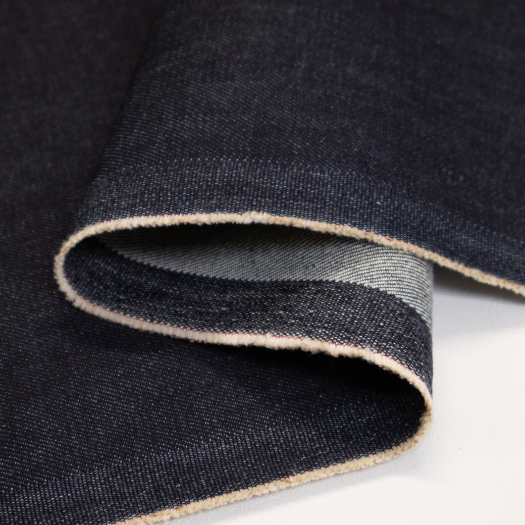 Deadstock 98% Cotton 2% Lycra Denim 12.5oz - Alex Dark Indigo
