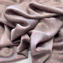 Load image into Gallery viewer, Printed Dot Satin Deadstock - Beige &amp; Pink
