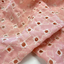 Load image into Gallery viewer, Diamond Eyelet Embroidered Cotton - Pink
