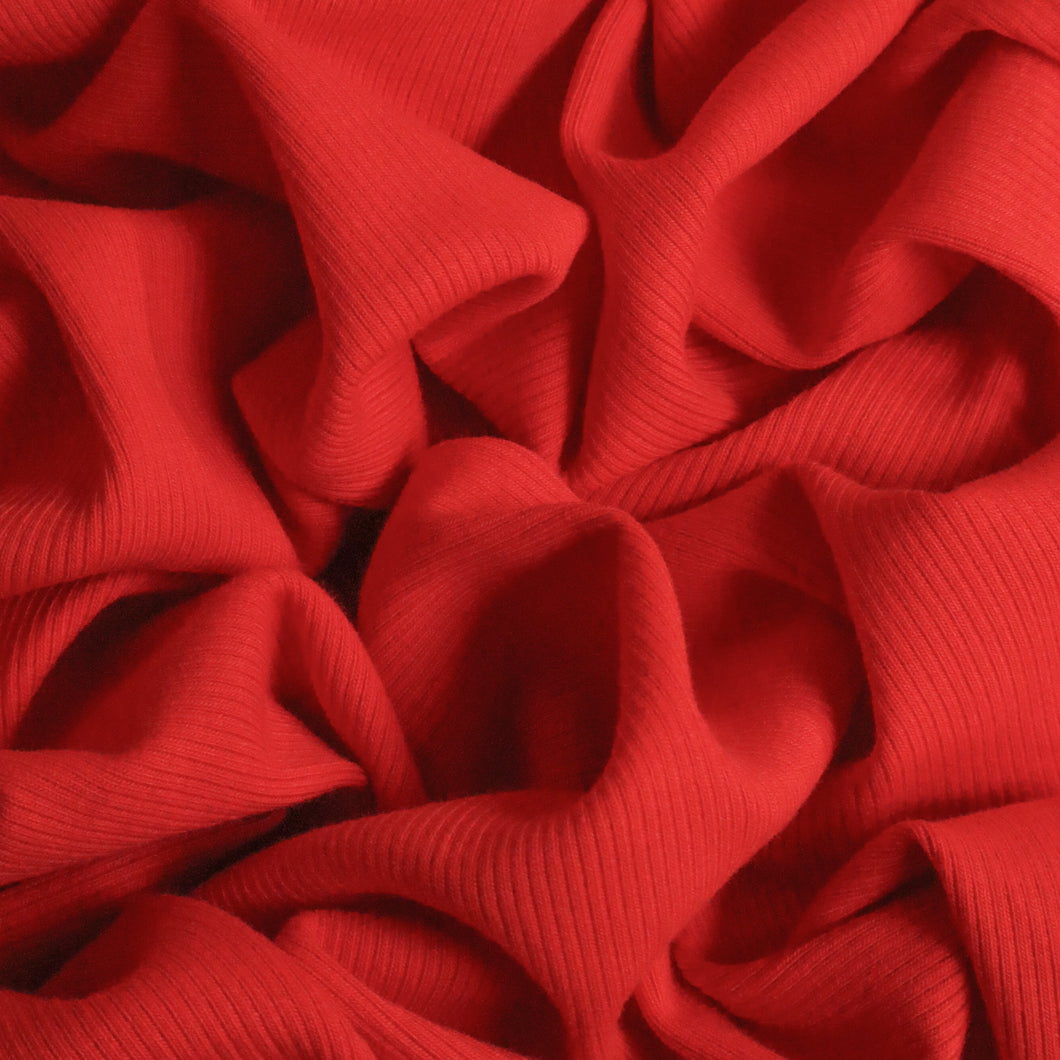 250gsm Cotton Spandex Rib - Scarlett