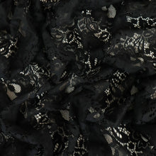Load image into Gallery viewer, Cotton Nylon Fine Corded Lace - Fortune Black
