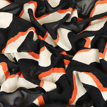 Load image into Gallery viewer, Gaia Italian Woven Designer End – Abstract Appliqué Silk Voile
