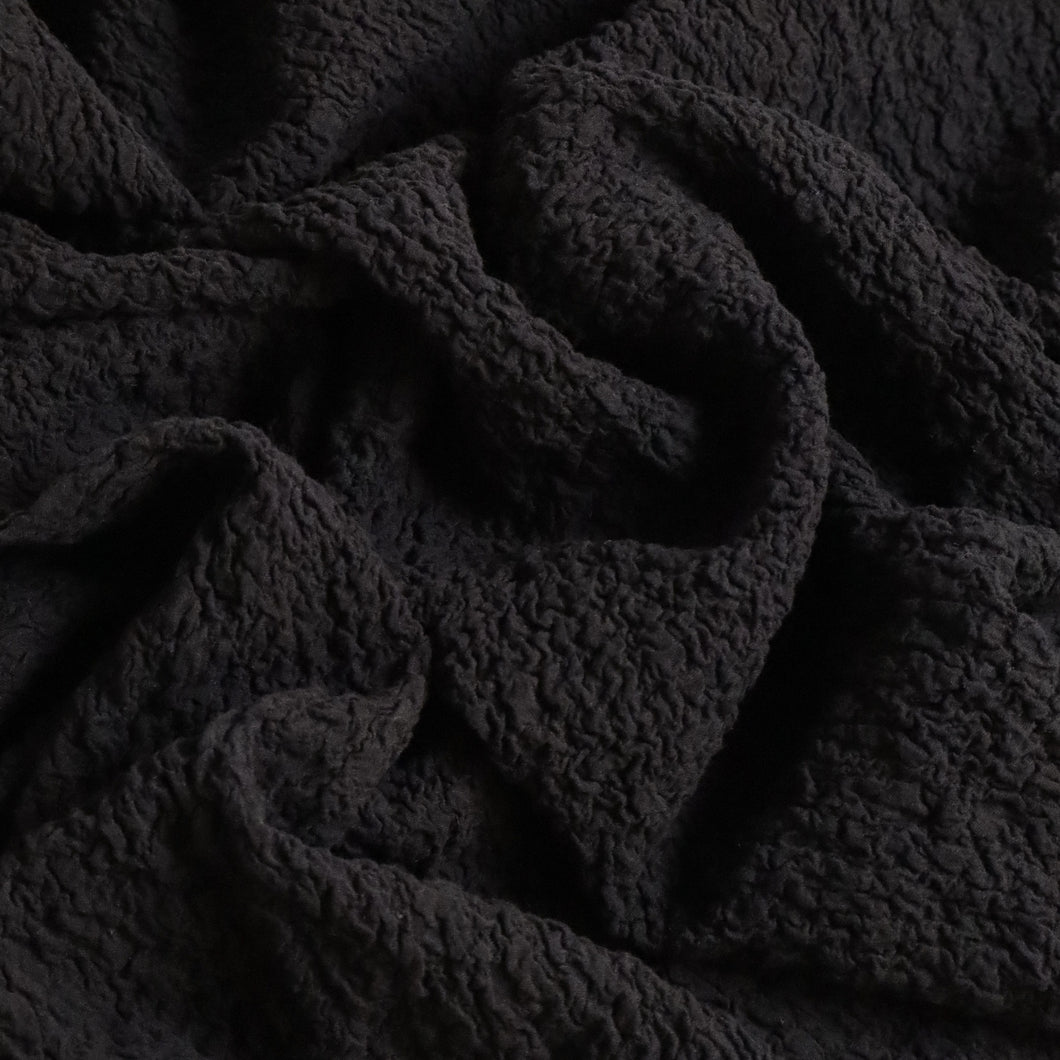 Crinkle Stretch Cotton - Black