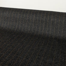 Load image into Gallery viewer, Wool Silk Suiting Designer End Deadstock 230gsm – Charcoal Herringbone Stripe
