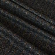 Wool Silk Suiting Designer End Deadstock 230gsm – Charcoal Herringbone Stripe (Sold Out)