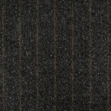 Load image into Gallery viewer, Wool Silk Suiting Designer End Deadstock 230gsm – Charcoal Herringbone Stripe
