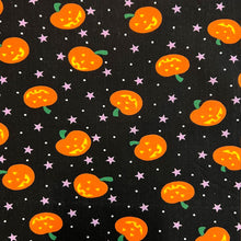 Load image into Gallery viewer, Halloween Cotton Print - Pumpkins &amp; Stars
