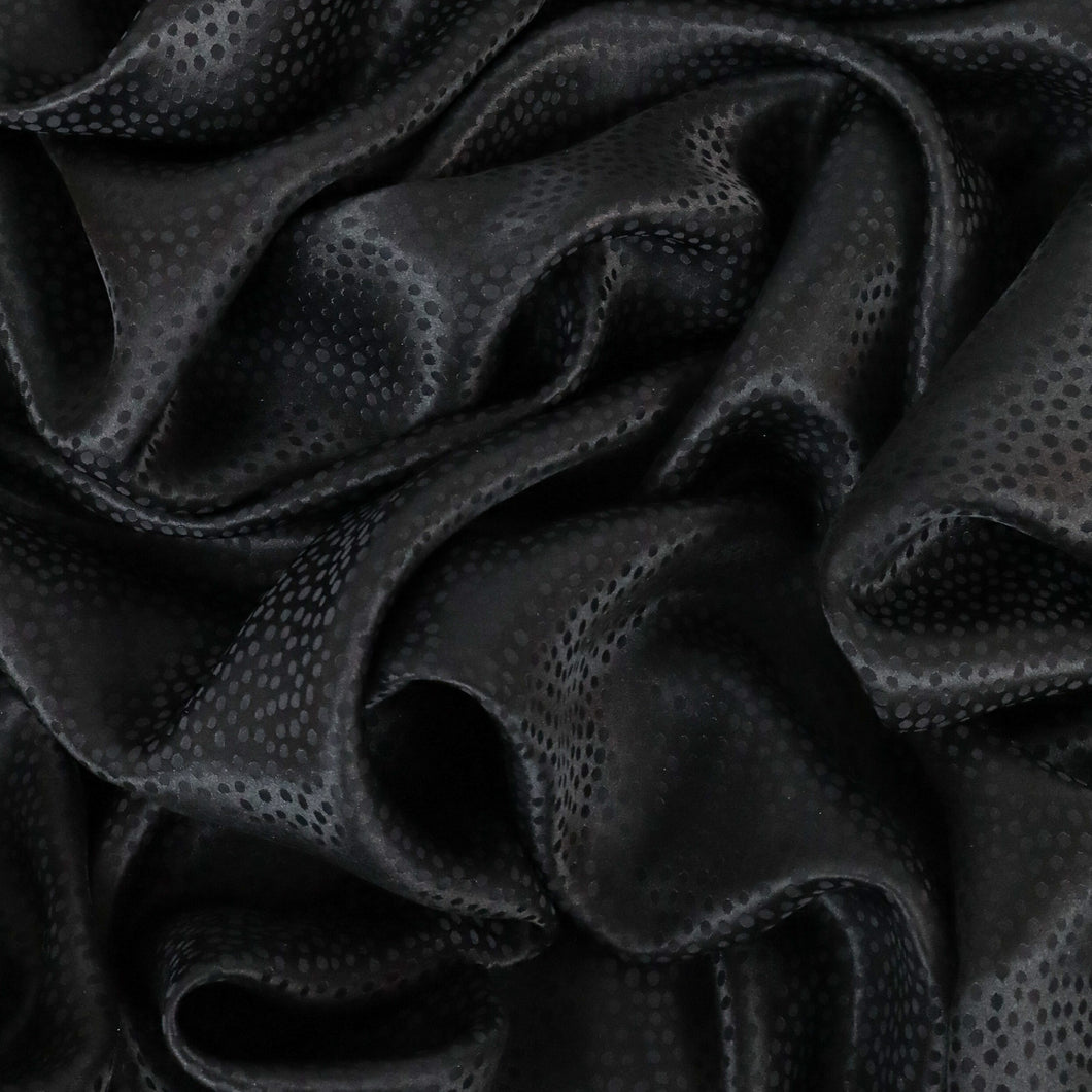 Harlem Silk Dobby Satin Designer End – Black