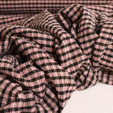 Load image into Gallery viewer, Crinkle Gingham Stretch Deadstock - Dusky Pink
