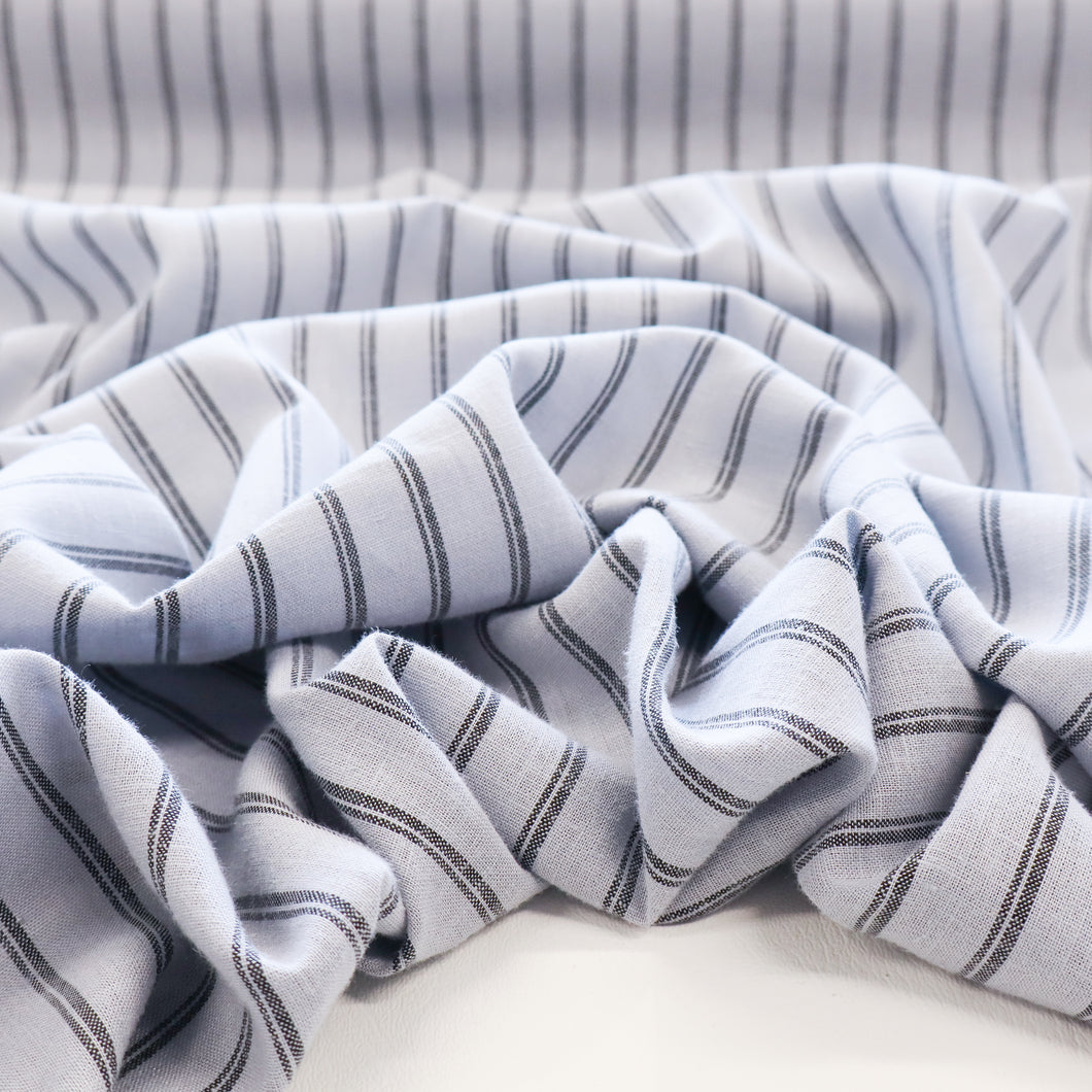 Washed Linen Rayon Stripe - Grey