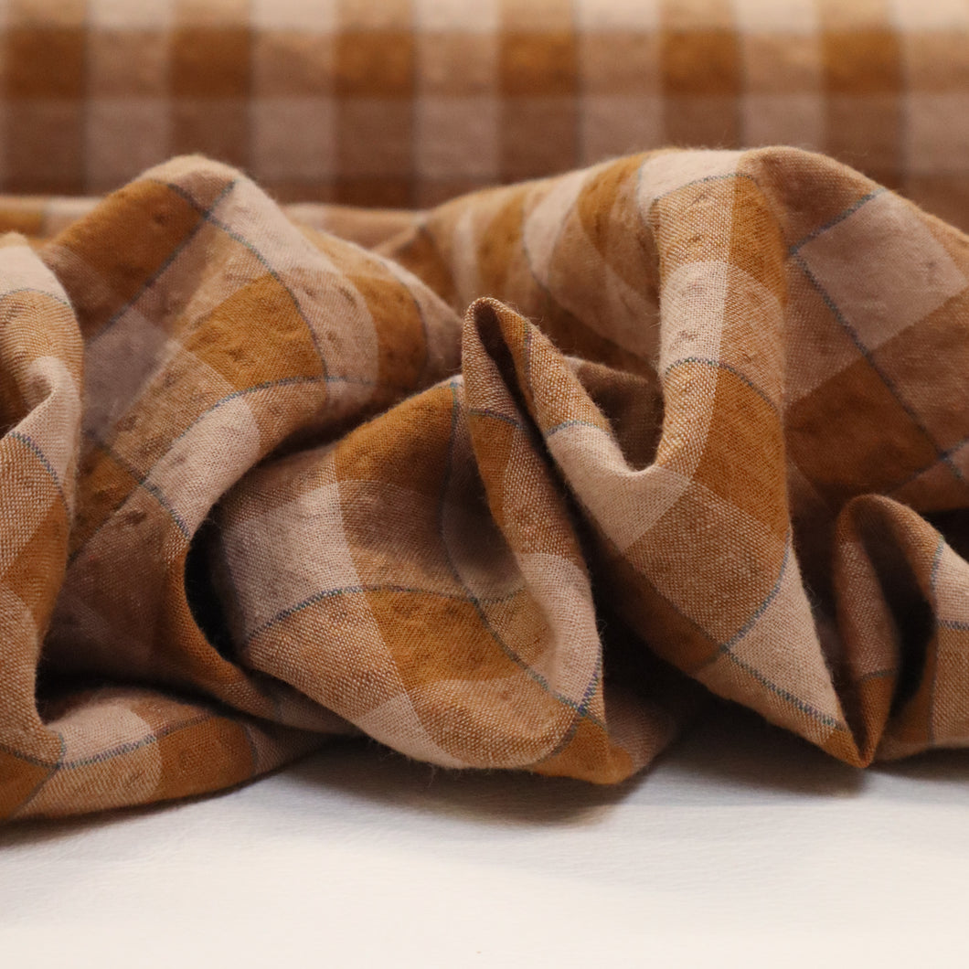 Cotton Linen Check - Ginger