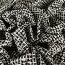 Load image into Gallery viewer, Italian Midweight Stretch Viscose Blend Check - Black &amp; White
