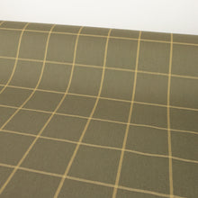 Load image into Gallery viewer, Italian 100% Cotton Windowpane Check Heavy Twill - Sage &amp; Tan
