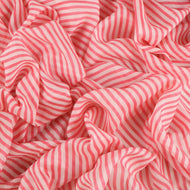Lightweight Silk Cotton Print Deadstock - Carnival Pink Candy Stripe