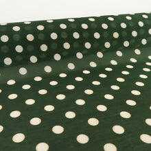 Load image into Gallery viewer, Lightweight Silk Linen Slub Print Deadstock - Forest White Polka
