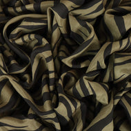 Lightweight Silk Cotton Print Deadstock - Exotic Khaki Black