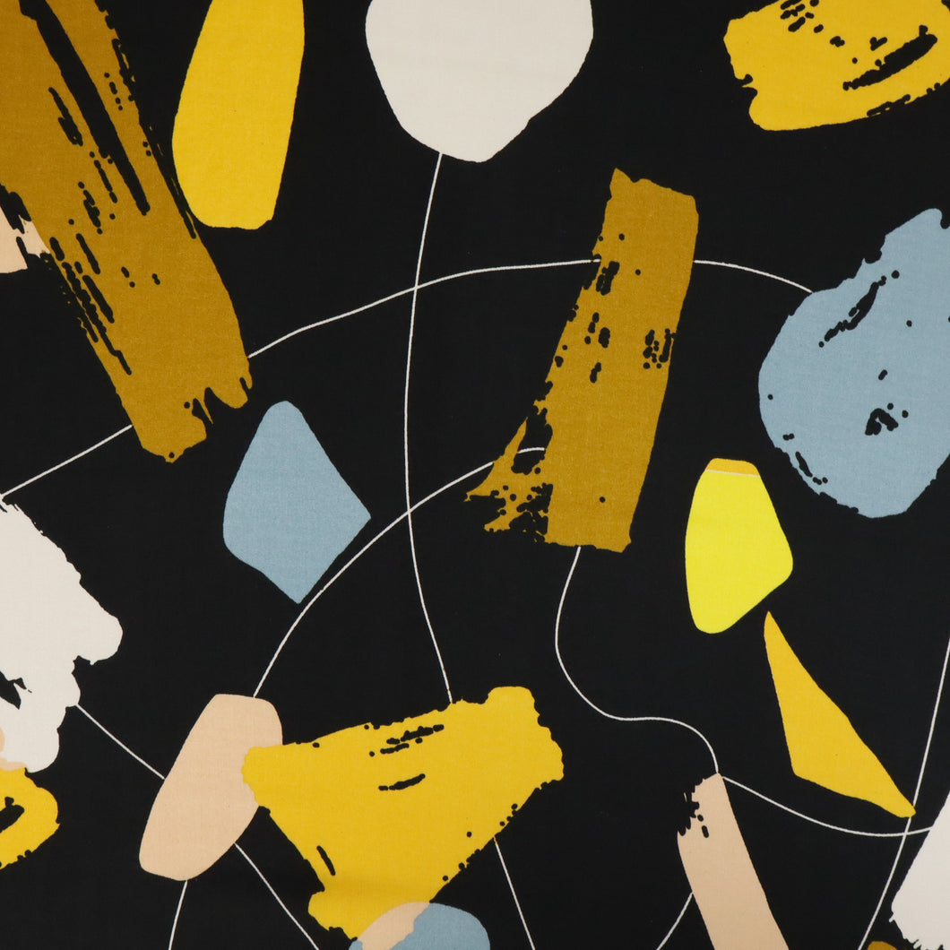 Rayon Challis Print Deadstock - Alabama Black