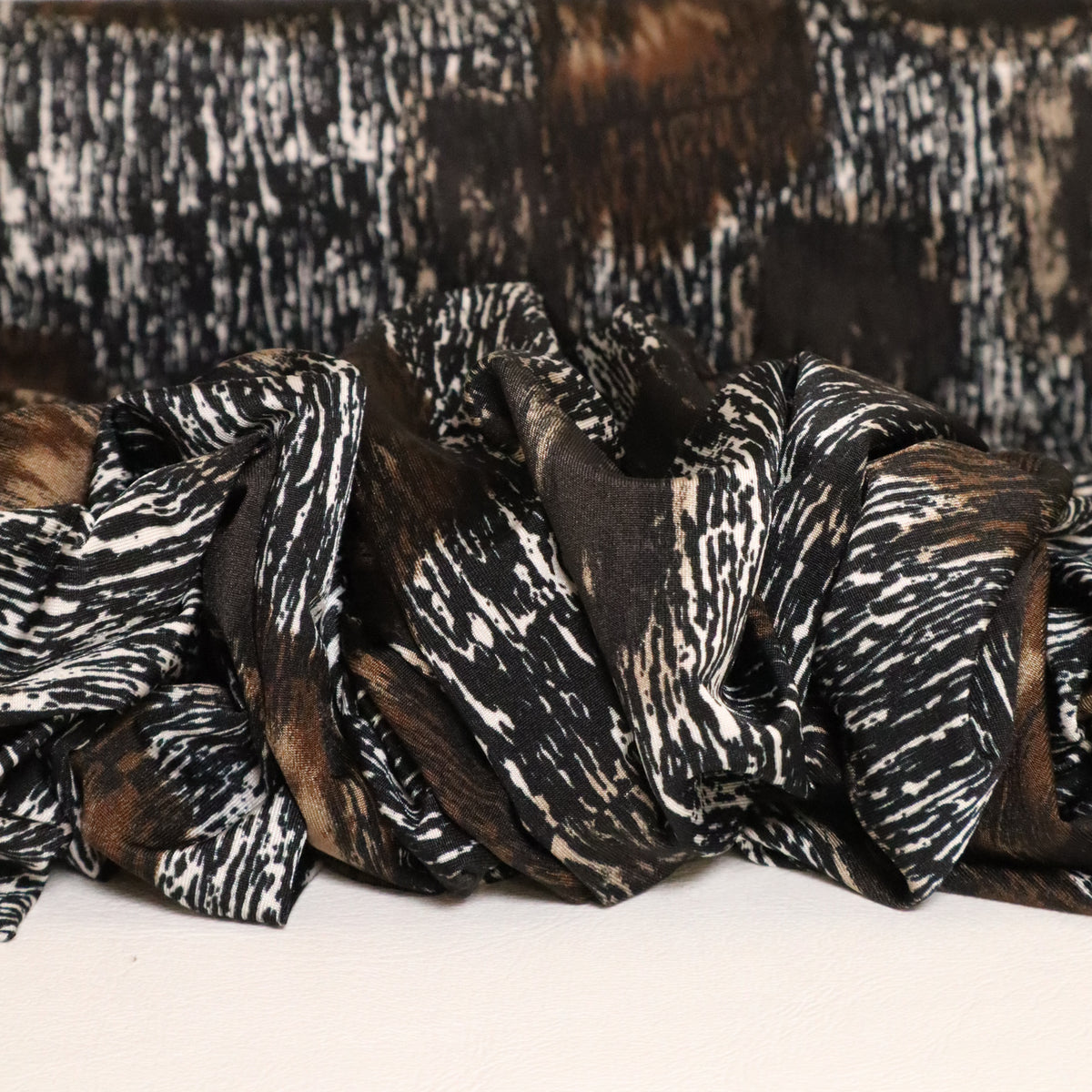 Printed Stretch Knit Deadstock - Static Taupe – Fabric Box