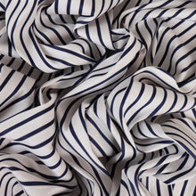 Load image into Gallery viewer, Cotton Jacquard Candy Stripe Shirting Deadstock - Navy

