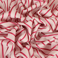Cotton Jacquard Candy Stripe Shirting Deadstock - Deep Pink