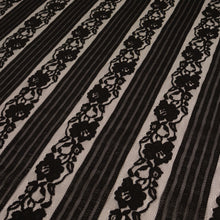 Load image into Gallery viewer, Stripe Floral Corded Lace Deadstock - Black
