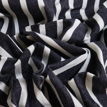 Load image into Gallery viewer, Cotton Spandex Drill Deadstock - Navy Apron Stripe
