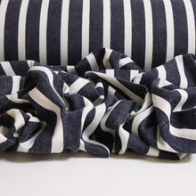 Load image into Gallery viewer, Cotton Spandex Drill Deadstock - Navy Apron Stripe
