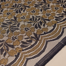 Load image into Gallery viewer, Fine Corded Floral Lurex Lace Deadstock - Navy &amp; Gold
