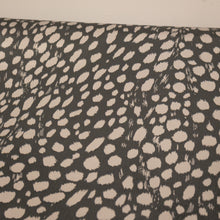 Load image into Gallery viewer, Spot Printed Satin Deadstock - Charcoal &amp; Silver
