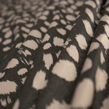 Load image into Gallery viewer, Spot Printed Satin Deadstock - Charcoal &amp; Silver
