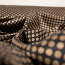 Load image into Gallery viewer, Polka Dot Printed Satin Deadstock - Choc &amp; Tan
