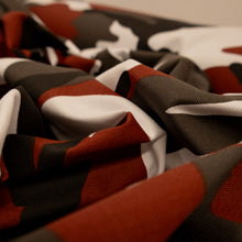 Load image into Gallery viewer, Printed Cotton Drill Deadstock - Camo Burgundy &amp; White
