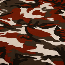 Load image into Gallery viewer, Printed Cotton Drill Deadstock - Camo Burgundy &amp; White
