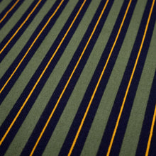 Load image into Gallery viewer, Cotton Preppy Double Stripe Print Deadstock - Army, Navy &amp; Gold
