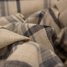 Load image into Gallery viewer, Linen Viscose Windowpane Check Deadstock - Natural &amp; Navy
