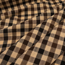 Load image into Gallery viewer, Cotton Gingham Deadstock - Brown, Black and Natural
