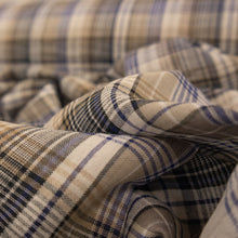 Load image into Gallery viewer, Yarn Dyed Cotton Plaid Voile Deadstock - White, Grey &amp; Blue
