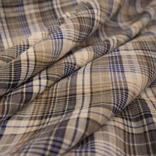 Load image into Gallery viewer, Yarn Dyed Cotton Plaid Voile Deadstock - White, Grey &amp; Blue
