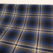 Load image into Gallery viewer, Yarn Dyed Cotton Plaid Deadstock - Blue &amp; Black
