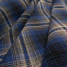 Load image into Gallery viewer, Yarn Dyed Cotton Plaid Deadstock - Blue &amp; Black
