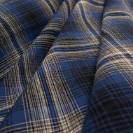 Yarn Dyed Cotton Plaid Deadstock - Blue & Black