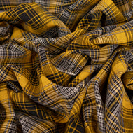 Yarn Dyed Cotton Plaid Deadstock - Mustard, Yellow & Black