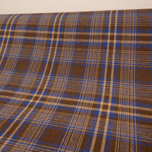 Load image into Gallery viewer, Yarn Dyed Cotton Plaid Deadstock - Brown &amp; Blue
