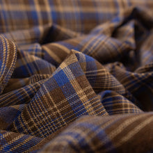 Load image into Gallery viewer, Yarn Dyed Cotton Plaid Deadstock - Brown &amp; Blue
