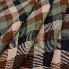 Load image into Gallery viewer, Yarn Dyed Cotton Plaid Deadstock - Sage, Brown &amp; Navy
