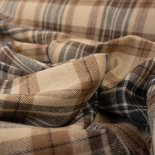 Load image into Gallery viewer, Brushed Cotton Plaid Deadstock - Beige, Taupe &amp; Black
